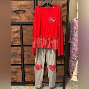 Little Sleepies BAMBOO Valentines PLAY LINE Candy Red Peplum set size 6